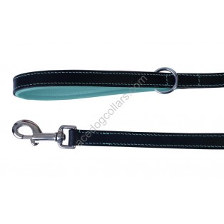 Ace Comfy Matching Leather Lead with PADDED Leather Handle ~ length 44" (10 Colors)